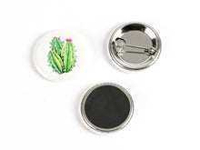 Load image into Gallery viewer, Watercolor Cacti Strong Ceramic Magnets or Pinback Buttons
