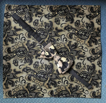 Load image into Gallery viewer, Graveyard Cat Bow Tie with Pocket Square
