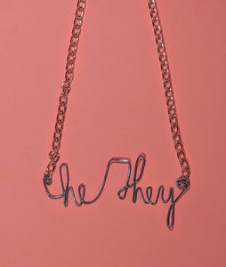 She/They Talisman Necklace - Blue