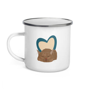 Cat Love Enamel Mug