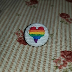 Rainbow LGBTQ pride heart brooch pin