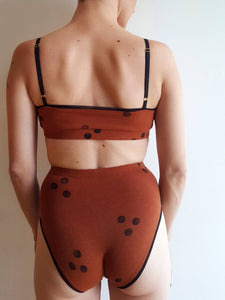 Valkyrie High-Waisted Gaff Panty in Rust Print