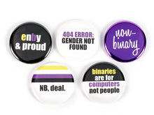 Load image into Gallery viewer, Non-binary Pride: Pinback Buttons or Strong Ceramic Magnets
