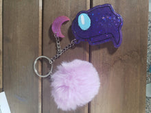 Load image into Gallery viewer, Resin Among Us Ghost Pom Pom Keychain or Bag Charm
